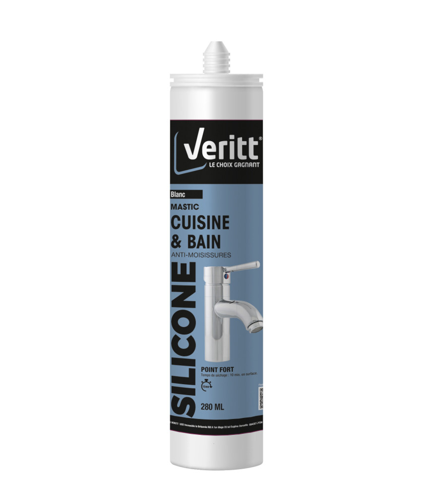 Mastic silicone cuisine & bain VERITT blanc 280ml