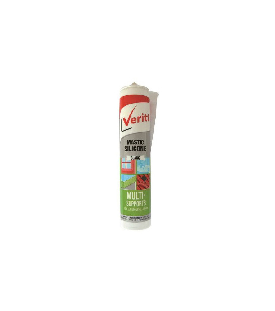 Mastic multi-usage VERITT silicone blanc 280ml