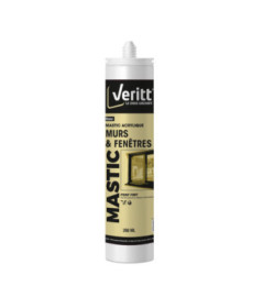 Mastic murs et fenêtres VERITT acrylique blanc 280ml