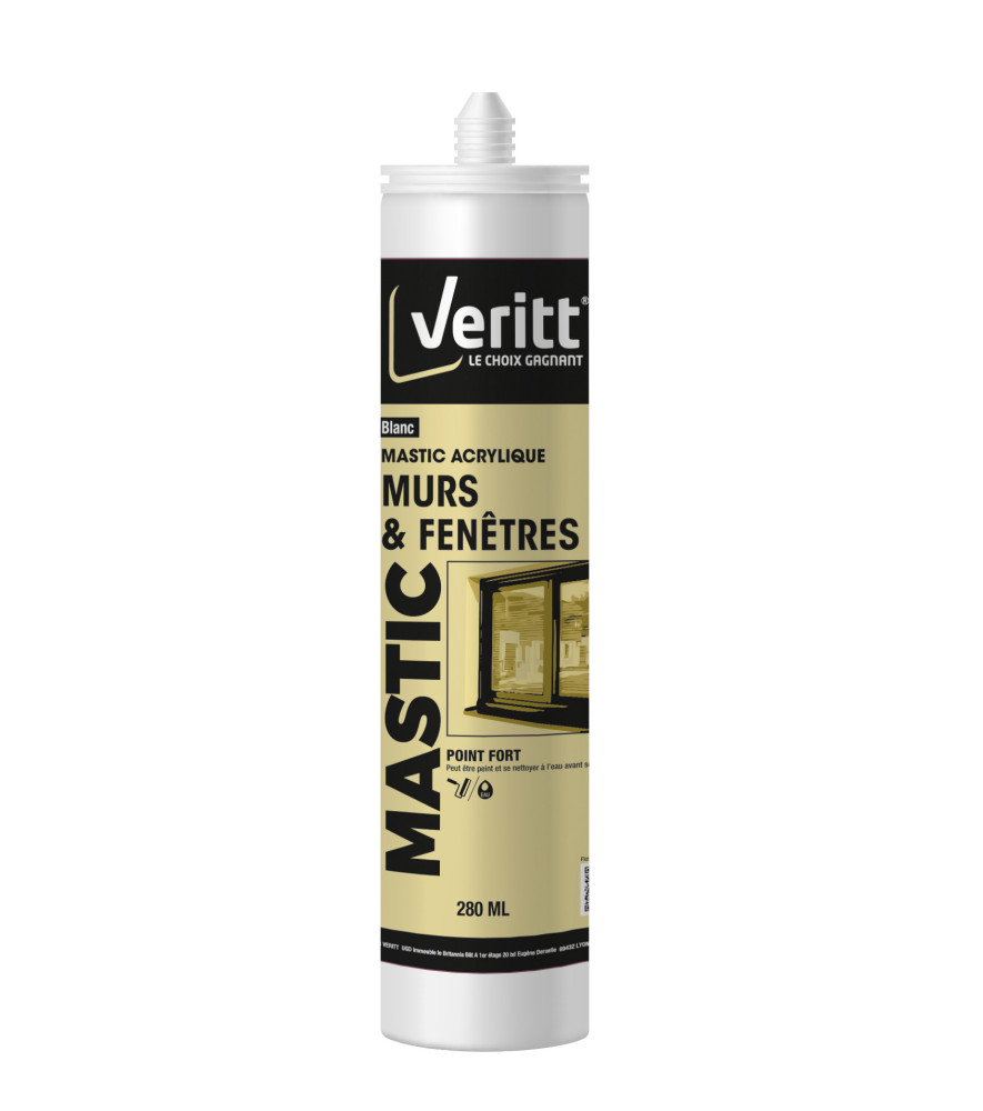 Mastic murs et fenêtres VERITT acrylique blanc 280ml