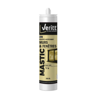 Mastic murs et fenêtres VERITT acrylique blanc 280ml