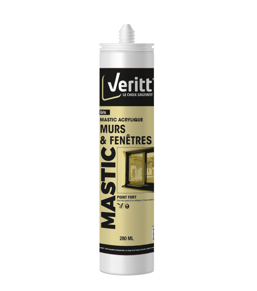 Mastic murs et fenêtres VERITT acrylique gris 280ml