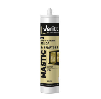 Mastic murs et fenêtres VERITT acrylique gris 280ml