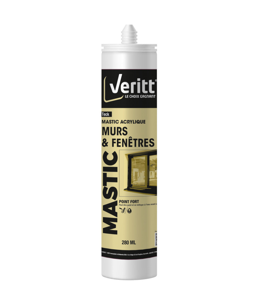 Mastic murs et fenêtres VERITT acrylique teck 280ml