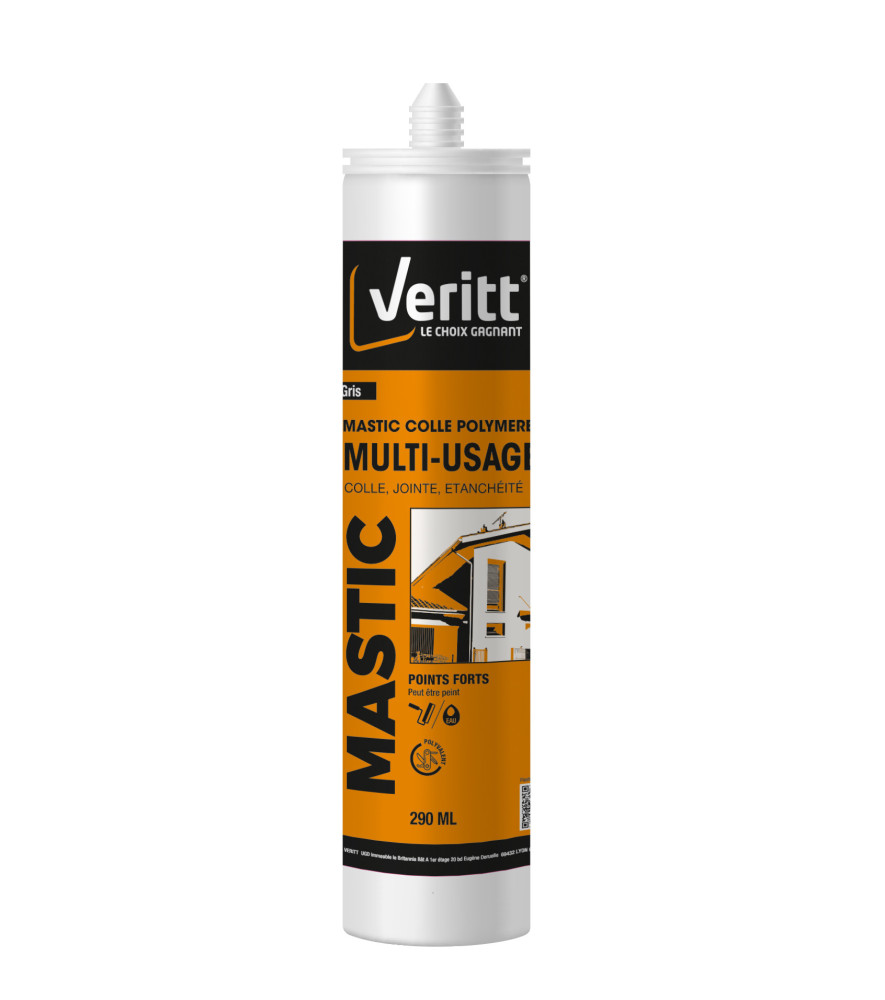 Mastic-colle hybrid VERITT multi-usage gris 290ml