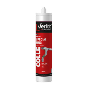 Mastic colle spécial Zinc VERITT gris 290ml