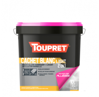 Enduit Allégé Garnissant/Lissant TOUPRET Bâtiment Cachet Blanc light 2en1 10L