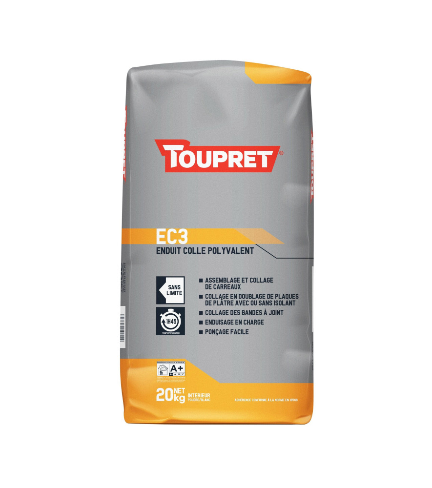 Enduit colle TOUPRET Bâtiment EC3 intérieur 20kg