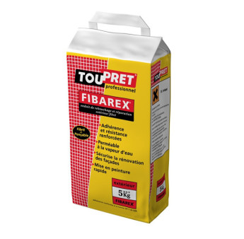 Enduit de finition extérieur fibré TOUPRET Bâtiment Fibarex 15kg + 3kg gratuit