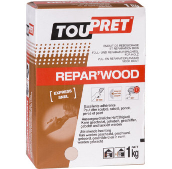 Enduit de réparation bois intérieur et extérieur TOUPRET Repar'Wood 1kg