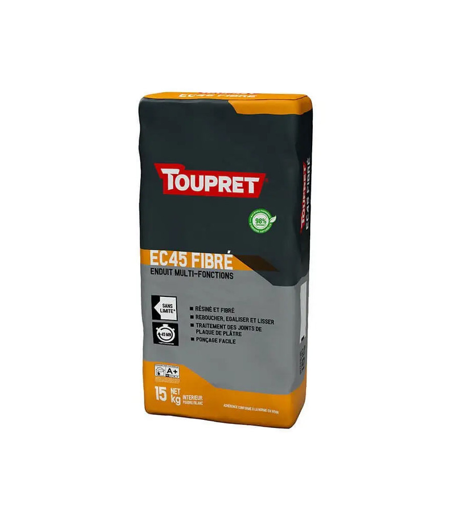 Toupret Enduit EC45 fibré intérieur 15kg