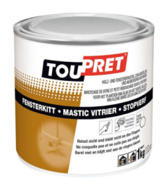 Mastic vitrier TOUPRET Bâtiment blanc 1kg