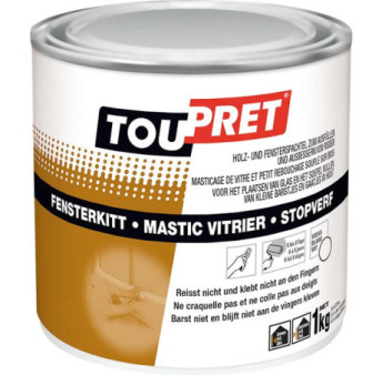 Mastic vitrier TOUPRET Bâtiment blanc 1kg