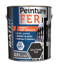 Peinture anti-rouille fer forgé BATIR glycéro 2,5L gris fonte