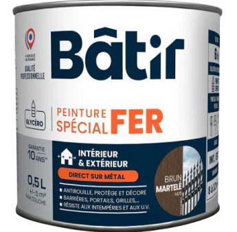 Peinture spécial fer martelé BATIR  brun m26 0,5L