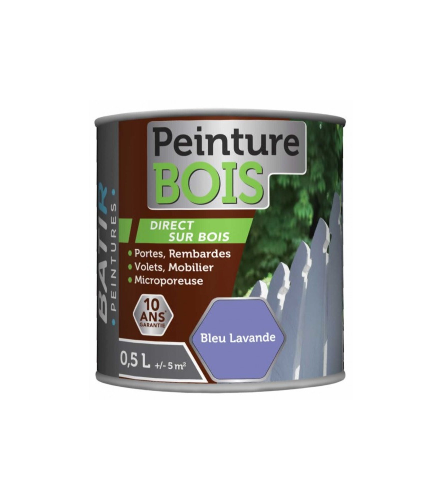 Peinture bois BATIR glycéro 0,5L bleu lavande