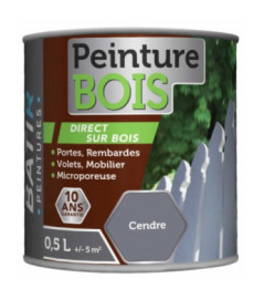 Peinture bois BATIR glycéro 0,5L cendre