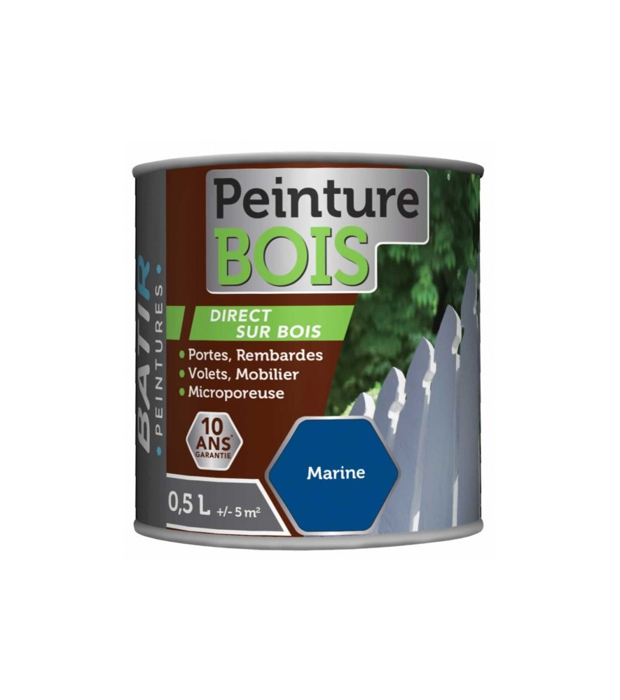 Peinture bois BATIR glycéro 0,5L marine