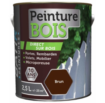 Peinture bois BATIR glycéro 2,5L brun