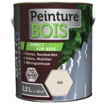 Peinture bois BATIR glycéro 2,5L lin