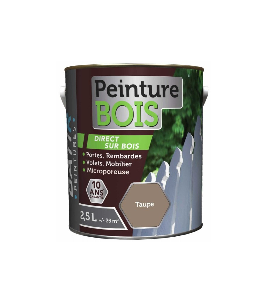 Peinture bois BATIR glycéro taupe 2,5L