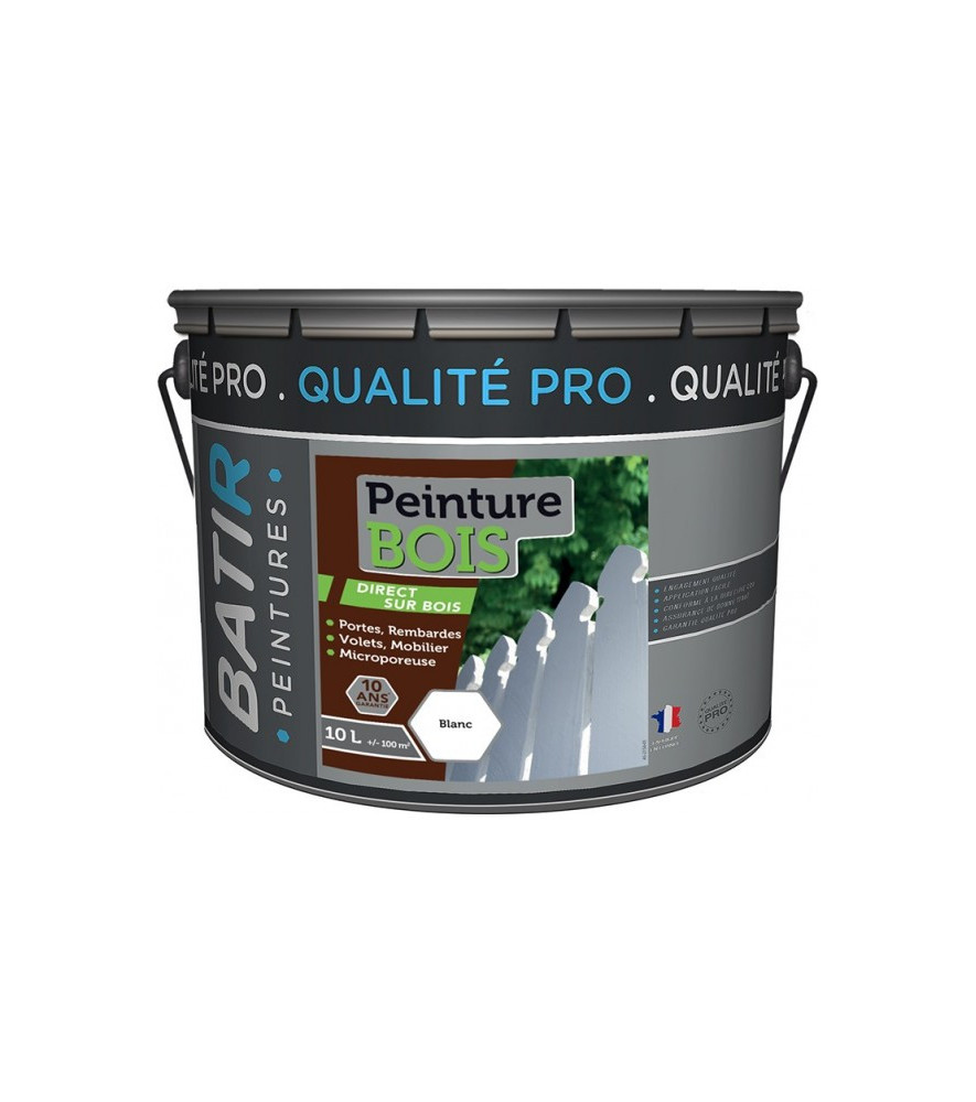 Peinture bois BATIR glycéro 10L blanc