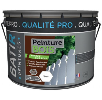 Peinture bois BATIR glycéro 10L blanc