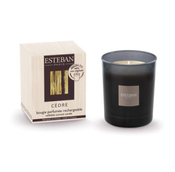 ESTEBAN Bougie parfumée initiale rechargeable  CEDRE   180g