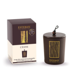 ESTEBAN Bougie parfumée décorative et rechargeable CEDRE   180g