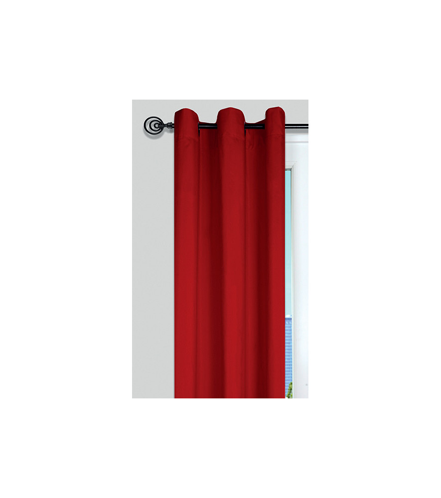 Rideau NELSON isolant finition 8 oeillets rouge 135x240cm