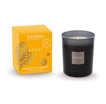 ESTEBAN Bougie parfumée initiale rechargeable  AMBRE    180g