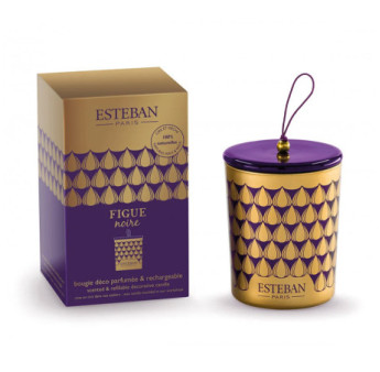 ESTEBAN Bougie parfumée décorative et rechargeable  FIGUE NOIRE      180g