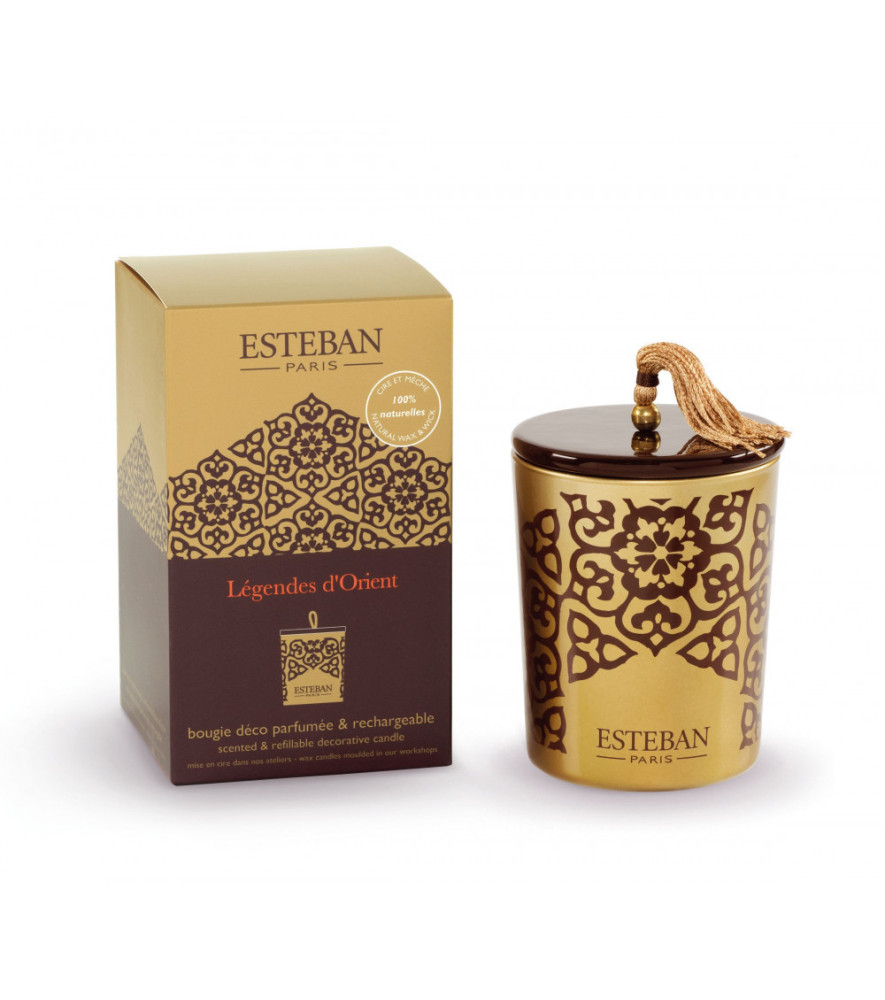 ESTEBAN Bougie parfumée décorative et rechargeable  LÉGENDES d'ORIENT 180g