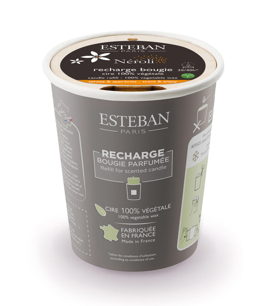 ESTEBAN Recharge pour bougie décorative parfumée  NÉROLI   180g