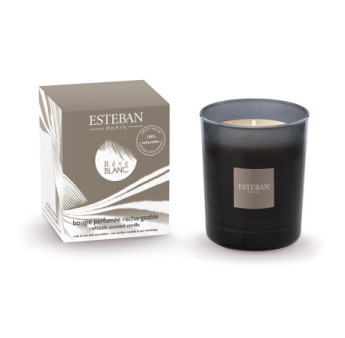 ESTEBAN Bougie parfumée initiale rechargeable  RÊVE BLANC 180g