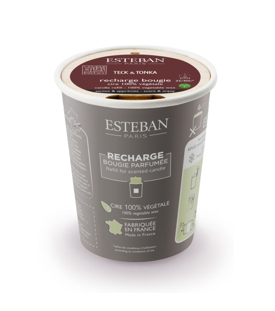 ESTEBAN Recharge pour bougie parfumée TECK & TONKA 180g