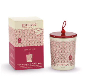 ESTEBAN Bougie parfumée décorative et rechargeable  ESPRIT de THÉ 180g