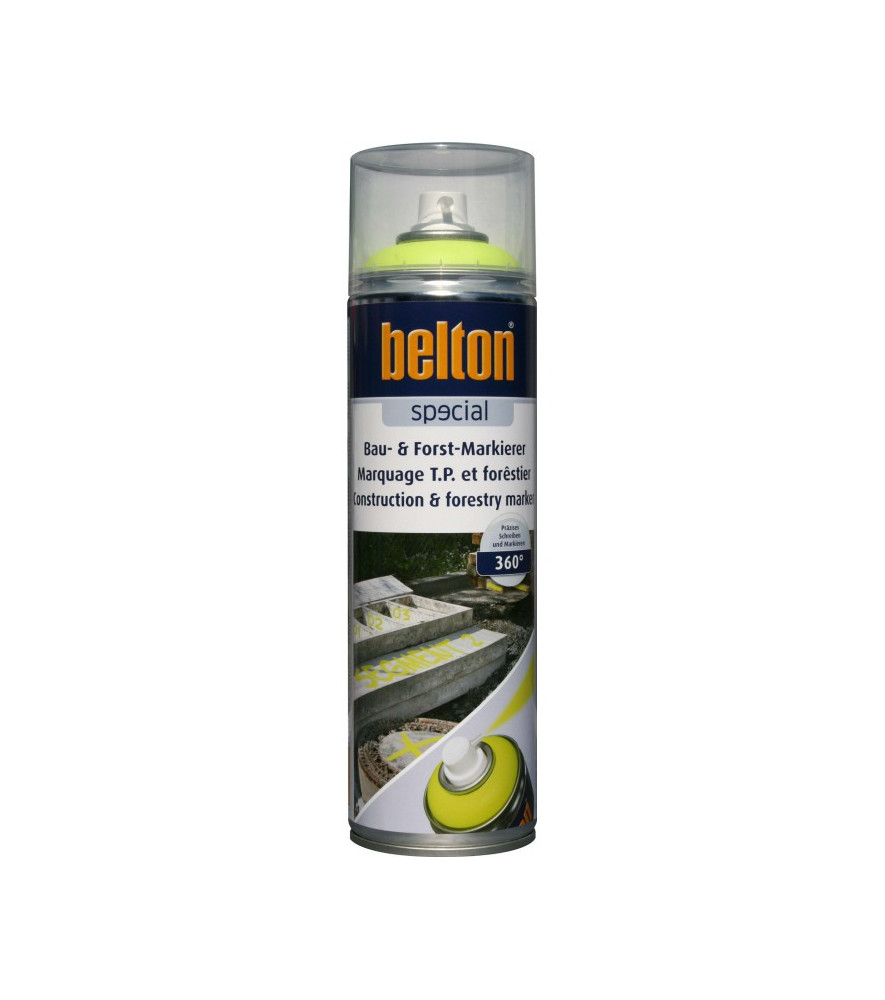 Peinture BELTON marquage TP & Forestier jaune néon 0,5L