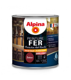 Peinture fer anti-rouille brillante ALPINA bordeaux 0,5L