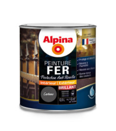 Peinture fer anti-rouille brillante ALPINA 0,5L carbone