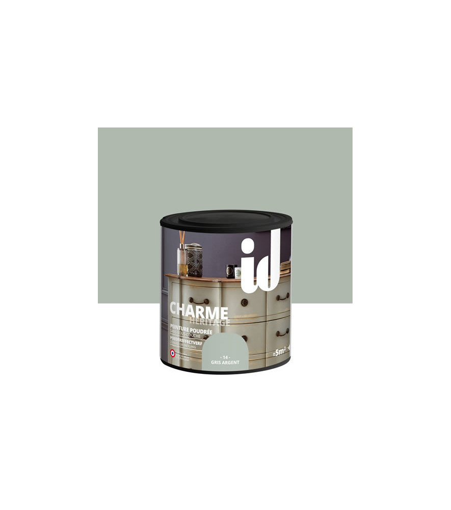 Peinture meubles ID New Charme gris argent 0,5L