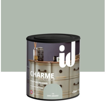 Peinture meubles ID New Charme gris argent 0,5L