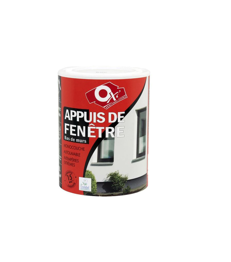 Peinture OXI appuis de fenêtre blanc 1L