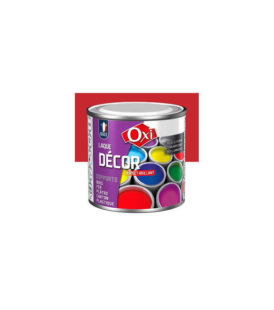 Laque décor OXI acrylique brillante rouge coquelicot 60ml