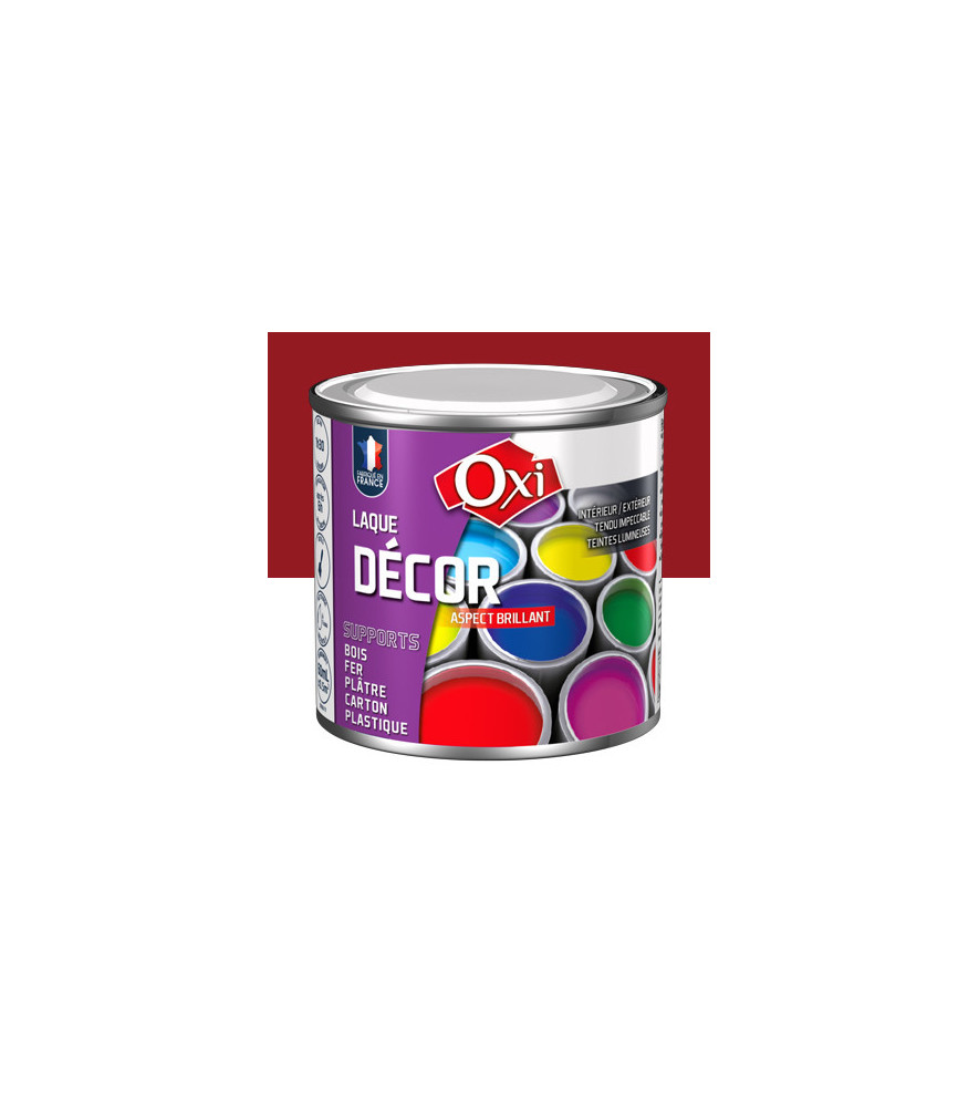 Laque décor OXI acrylique brillante rouge rubis 60ml