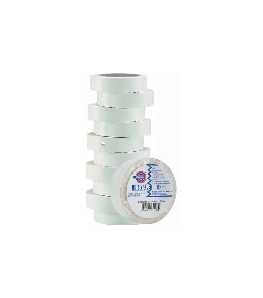 Ruban PVC électrique EUROCEL Isotape blanc 10mx15mm