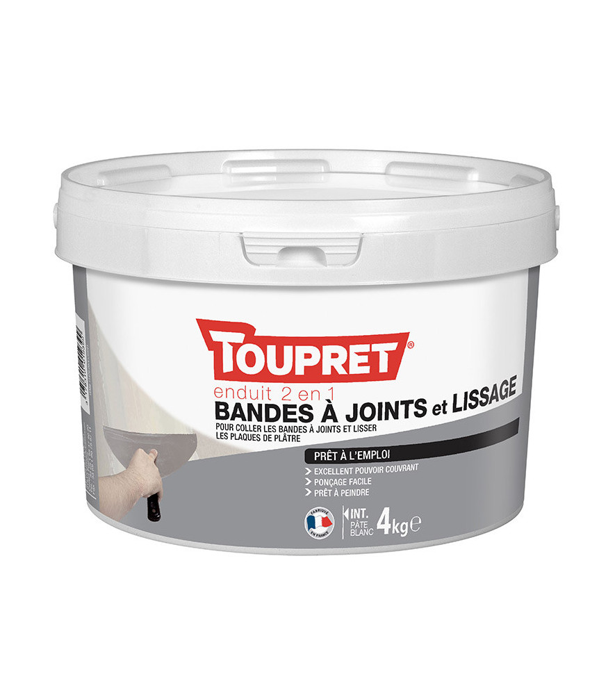 Enduit bandes à joint et lissage pâte TOUPRET 4kg