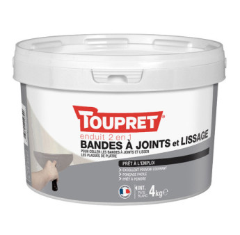 Enduit bandes à joint et lissage pâte TOUPRET 4kg