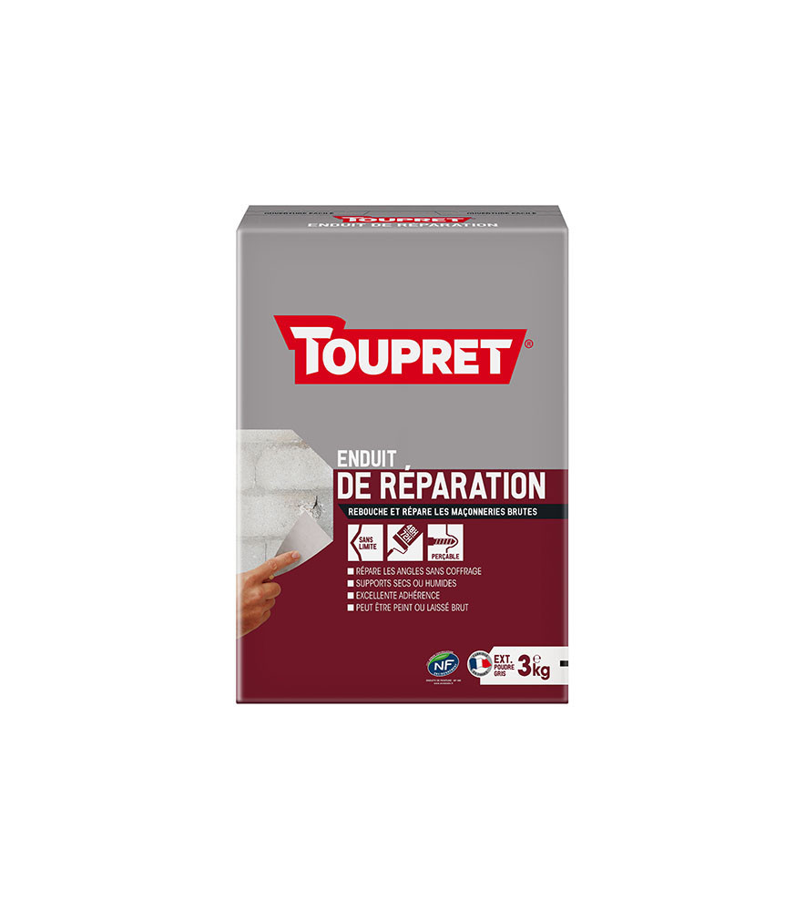 Enduit de réparation extérieur poudre TOUPRET gamme les Essentiels 3kg