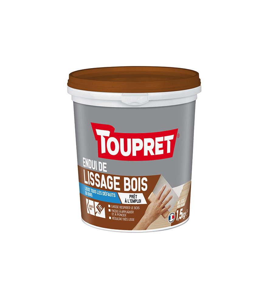 Enduit de lissage bois pâte TOUPRET gamme les Essentiels 1,5kg